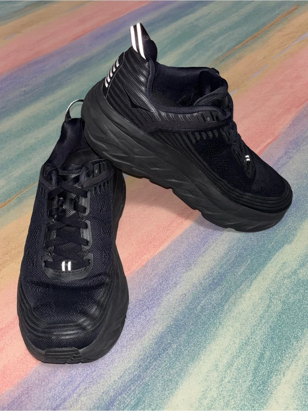 Hoka One One Bondi 6 Women's Running Shoes Triple Black size 8.5 D